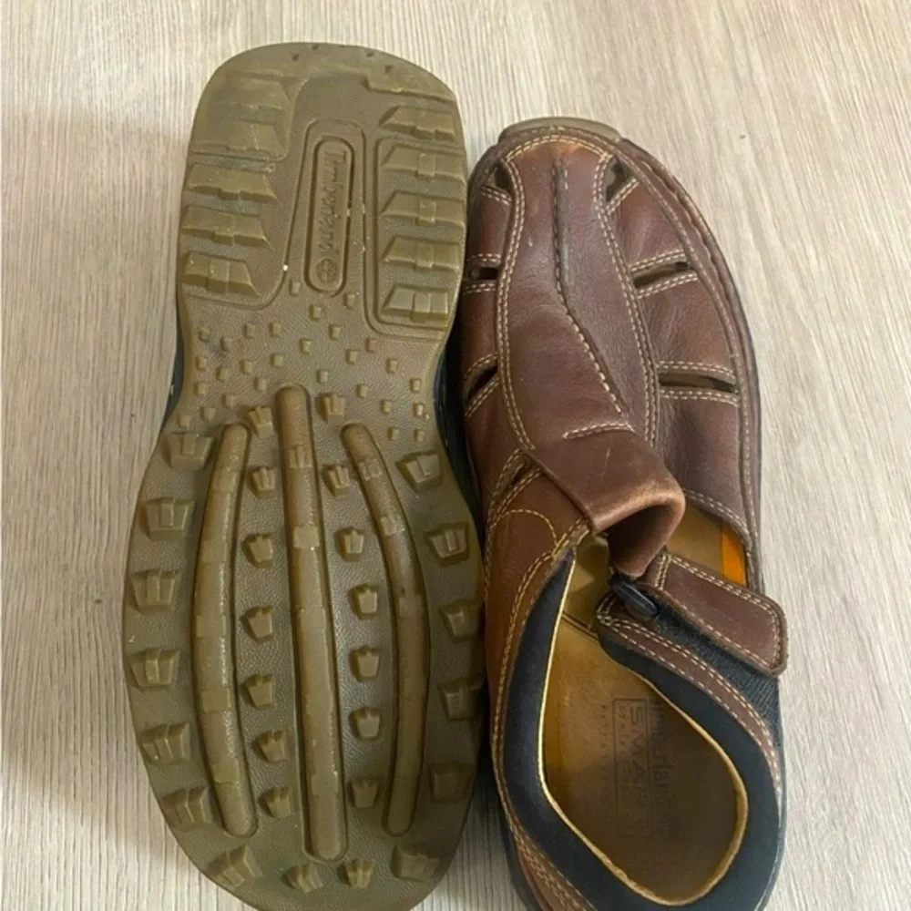 Timberland - Sandals - Brown Altamont leather men size 8 - Picture 3 of 7